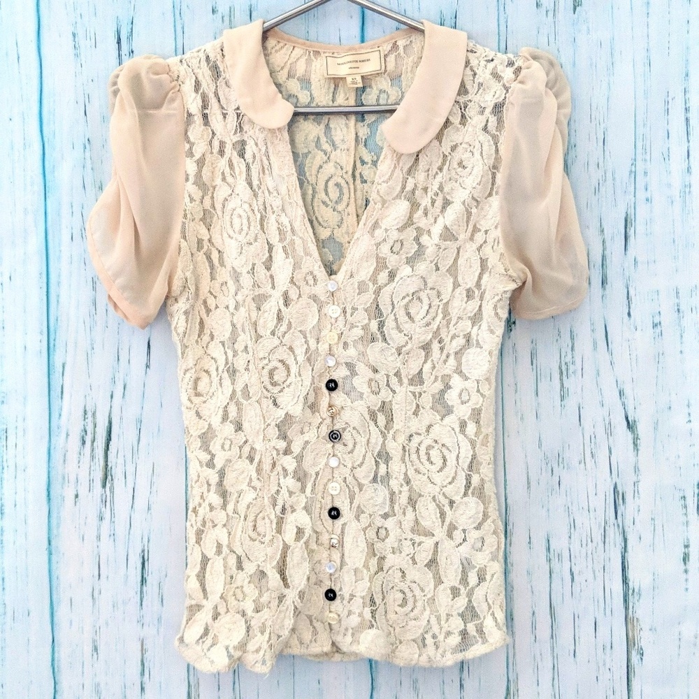 3/$20 Anthropologie Moulinette Souers Lace Up Top